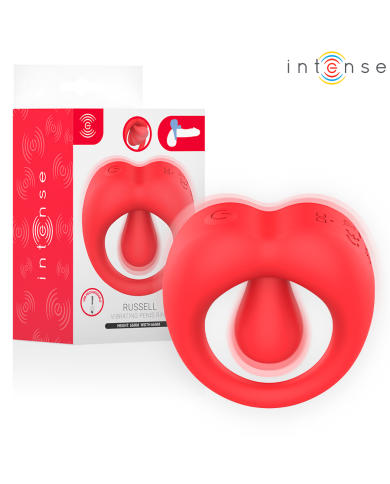 INTENSE - RUSSELL ANILLO VIBRADOR CON ESTIMULACIÓN DE CLÍTORIS ROJO