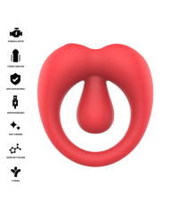 INTENSE - RUSSELL ANILLO VIBRADOR CON ESTIMULACIÓN DE CLÍTORIS ROJO
