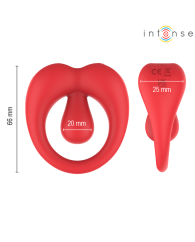INTENSE - RUSSELL ANILLO VIBRADOR CON ESTIMULACIÓN DE CLÍTORIS ROJO