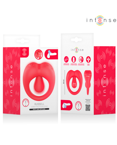 INTENSE - RUSSELL ANILLO VIBRADOR CON ESTIMULACIÓN DE CLÍTORIS ROJO
