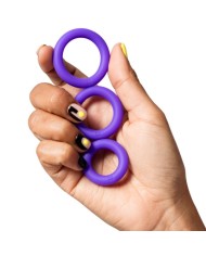 ROMP - REMIX TRIO ENSEMBLE DE 3 ANNEAUX PÉNIS EN SILICONE VIOLETTES