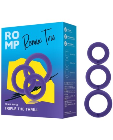 ROMP - REMIX TRIO ENSEMBLE DE 3 ANNEAUX PÉNIS EN SILICONE VIOLETTES