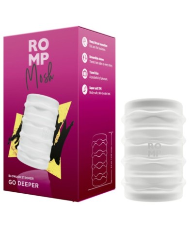 ROMP - MOSH MASTURBATEUR MÂLE TRANSPARENT AVEC GAINE RÉVERSIBLE DE 6 CM