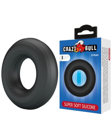 CRAZY BULL - ANNEAU PÉNAL URBAN EN SILICONE ULTRA DOUX NOIR