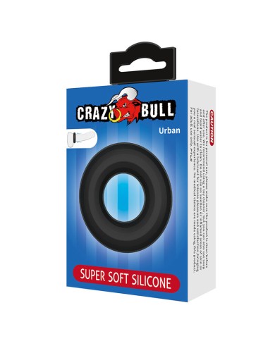 CRAZY BULL - ANNEAU PÉNAL URBAN EN SILICONE ULTRA DOUX NOIR