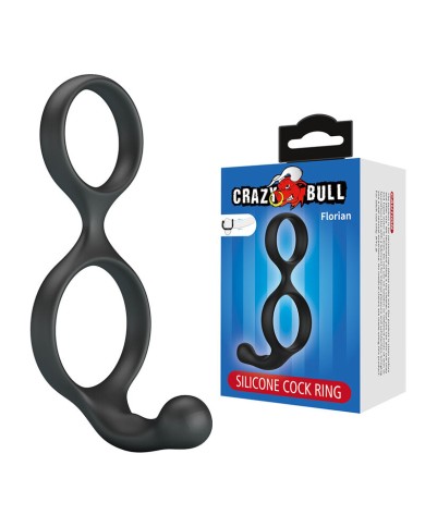 CRAZY BULL - FLORIAN DOUBLE ANNEAU DE PÉNIS ET DE TESTICULES NOIR
