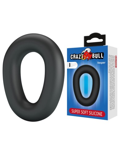 CRAZY BULL - VESPER ANNEAU PÉNAL EN SILICONE ULTRA DOUX NOIR