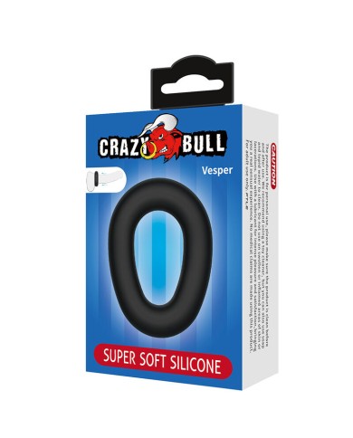 CRAZY BULL - VESPER ANNEAU PÉNAL EN SILICONE ULTRA DOUX NOIR