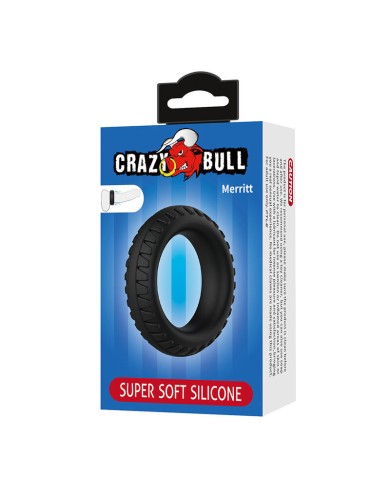 CRAZY BULL - MERRITT ANNEAU PÉNAL EN SILICONE TEXTURÉ NOIR