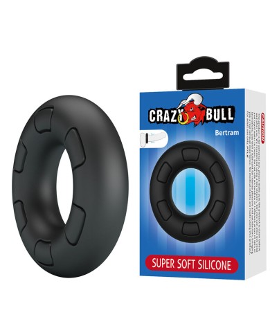 CRAZY BULL - ANNEAU PÉNAL EN SILICONE SUPER DOUX BERTRAM NOIR