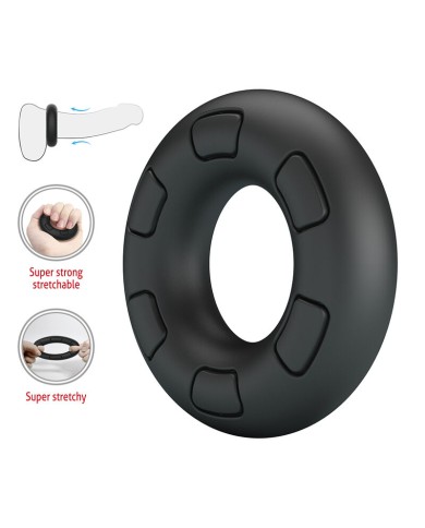 CRAZY BULL - ANNEAU PÉNAL EN SILICONE SUPER DOUX BERTRAM NOIR