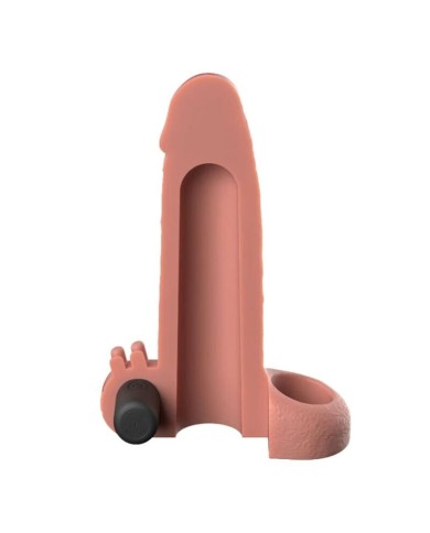 FANTASY X-TENSIONS - MANCHON D'EXTENSION PÉNIENNE DE 5 CM À SENSATIONS RÉELLES VIBRANTES, BEIGE