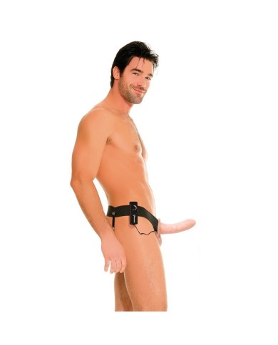 FETISH FANTASY SERIES - HARNAIS VIBRATEUR CREUX POUR LUI ET ELLE NATUREL 14CM