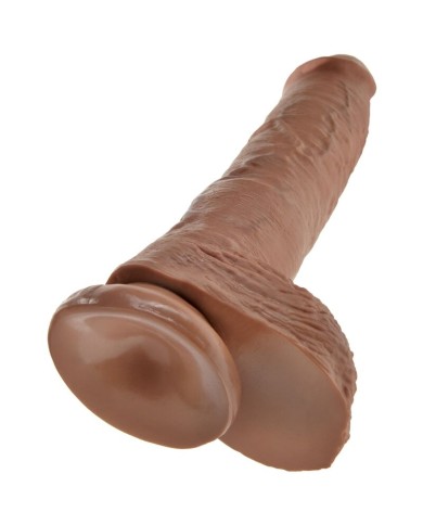 KING COCK - PÉNIS RÉALISTE AVEC BOULES 19.8 CM CARAMEL