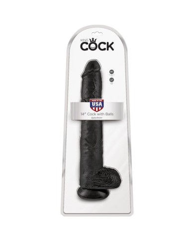 KING COCK - PÉNIS RÉALISTE AVEC BOULES 30.5 CM NOIR