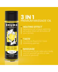 BRUMA - HUILE DE MASSAGE PREMIUM EFFET CHALEUR SAVEUR PINA COLADA 3 EN 1 - 100 ML
