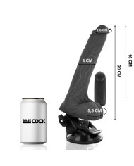 BASECOCK - VIBRATEUR NATUREL RÉALISTE TÉLÉCOMMANDE AVEC TESTICULES 20 CM -O- 4 CM