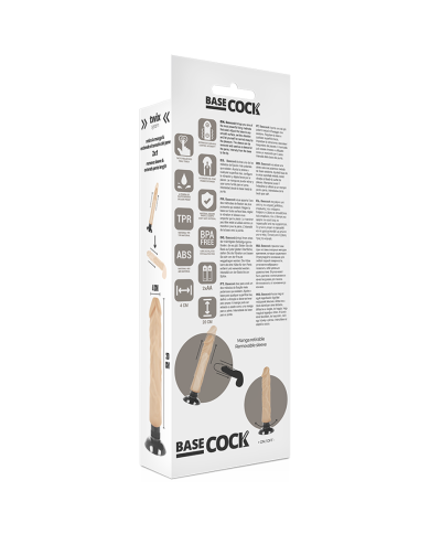 BASECOCK - VIBRATEUR RÉALISTE 2-1 NATUREL 20 CM -O- 4 CM