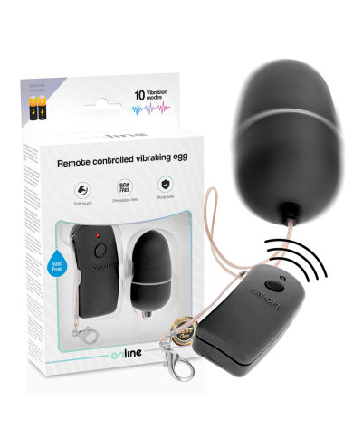 ONLINE - OEUF VIBRANT AVEC TÉLÉCOMMANDE NOIRE