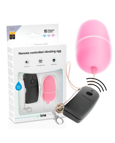 ONLINE - OEUF VIBRANT AVEC TÉLÉCOMMANDE ROSE