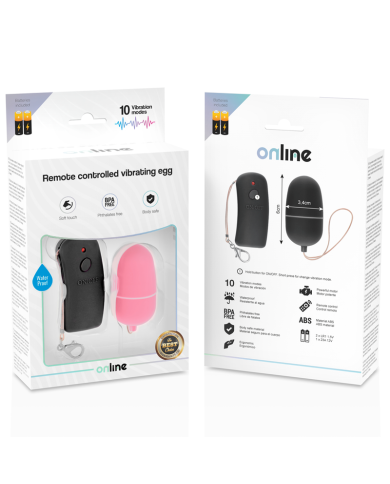 ONLINE - OEUF VIBRANT AVEC TÉLÉCOMMANDE ROSE