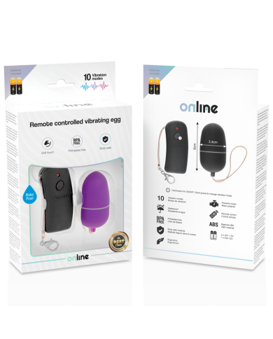 ONLINE - OEUF VIBRANT AVEC TÉLÉCOMMANDE LILAS