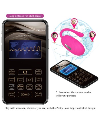 PRETTY LOVE - OEUF VIBRANT RECHARGEABLE DOREEN MAGENTA TÉLÉCOMMANDE