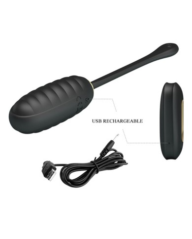 PRETTY LOVE - DOREEN OEUF VIBRANT RECHARGEABLE DE LUXE NOIR TÉLÉCOMMANDE