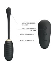 PRETTY LOVE - DOREEN OEUF VIBRANT RECHARGEABLE DE LUXE NOIR TÉLÉCOMMANDE
