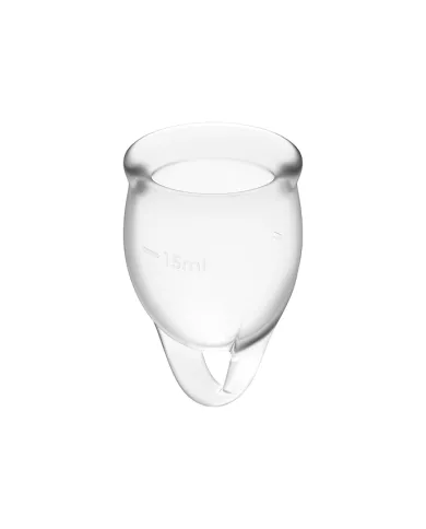 SATISFYER - COUPE MENSTRUELLE FEEL CONFIDENT TRANSPARENTE 15 + 20 ML SATISFYER - COUPE MENSTRUELLE FEEL CONFIDENT TRANSPARENTE 15 + 20 ML
