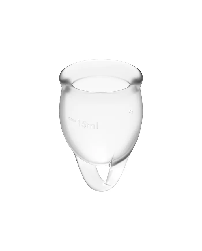 SATISFYER - COUPE MENSTRUELLE FEEL CONFIDENT TRANSPARENTE 15 + 20 ML
