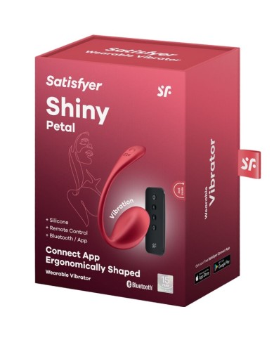 SATISFYER - SHINY PETAL STIMULATEUR À TÉLÉCOMMANDE À DISTANCE G POINT ROUGE APPLICATION GRATUITE