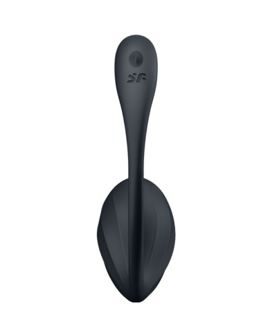 SATISFYER - RIBBED PETAL TÉLÉCOMMANDE DE STIMULATEUR DE POINT G NOIR APPLICATION GRATUITE