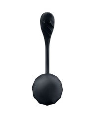 SATISFYER - RIBBED PETAL TÉLÉCOMMANDE DE STIMULATEUR DE POINT G NOIR APPLICATION GRATUITE