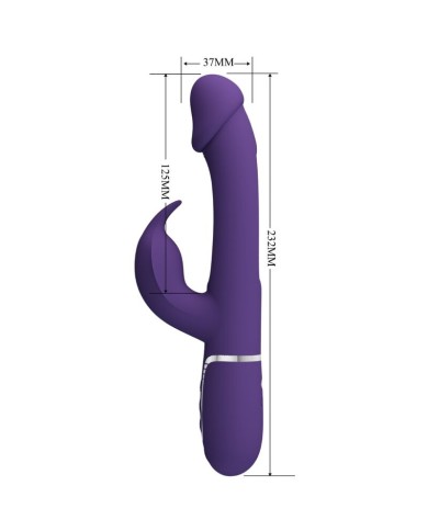 PRETTY LOVE - VIBRATEUR MULTIFONCTION 3 EN 1 KAMPAS RABBIT AVEC LANGUE VIOLET