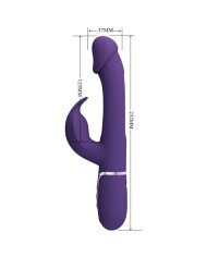 PRETTY LOVE - VIBRATEUR MULTIFONCTION 3 EN 1 KAMPAS RABBIT AVEC LANGUE VIOLET