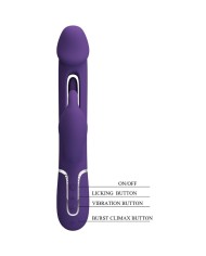 PRETTY LOVE - VIBRATEUR MULTIFONCTION 3 EN 1 KAMPAS RABBIT AVEC LANGUE VIOLET