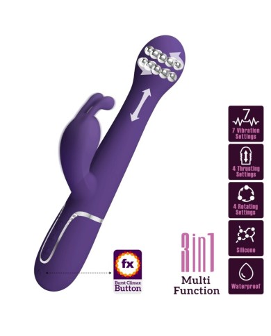 PRETTY LOVE - DEJON VIBRATEUR RABBIT 3 EN 1 MULTIFONCTION VIOLET