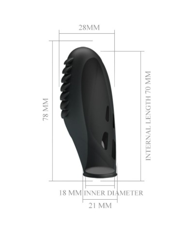 PRETTY LOVE - VIBRATEUR DOIGT EN SILICONE GILO NOIR