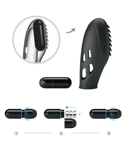 PRETTY LOVE - VIBRATEUR DOIGT EN SILICONE GILO NOIR