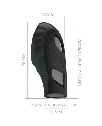 PRETTY LOVE - VIBRATEUR DE DOIGT EN SILICONE LICH NOIR