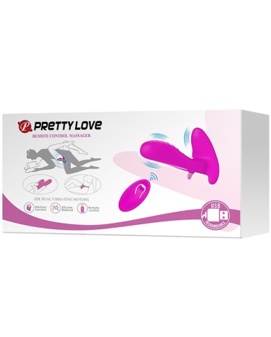PRETTY LOVE - MASSEUR & VIBRATEUR 12 VIBRATIONS TÉLÉCOMMANDE VIOLET