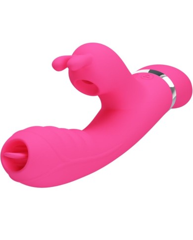 PRETTY LOVE - VIBRATEUR LAPIN MULTIFONCTION PHOENIX ROSE