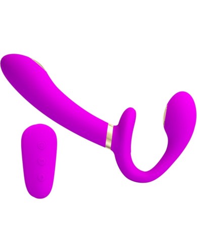 PRETTY LOVE - THUNDERBIRD DOUBLE VIBRATEUR STRAP-ON TÉLÉCOMMANDE VIOLET