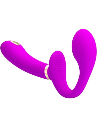 PRETTY LOVE - THUNDERBIRD DOUBLE VIBRATEUR STRAP-ON TÉLÉCOMMANDE VIOLET