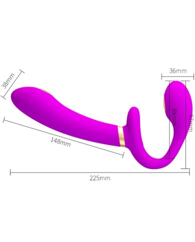 PRETTY LOVE - THUNDERBIRD DOUBLE VIBRATEUR STRAP-ON TÉLÉCOMMANDE VIOLET