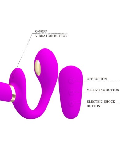 PRETTY LOVE - THUNDERBIRD DOUBLE VIBRATEUR STRAP-ON TÉLÉCOMMANDE VIOLET
