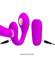PRETTY LOVE - THUNDERBIRD DOUBLE VIBRATEUR STRAP-ON TÉLÉCOMMANDE VIOLET