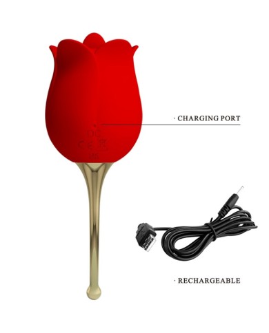 PRETTY LOVE - ROSE LOVER STIMULATEUR DE CLITORIS ROSE 12 VIBRATIONS ROUGE