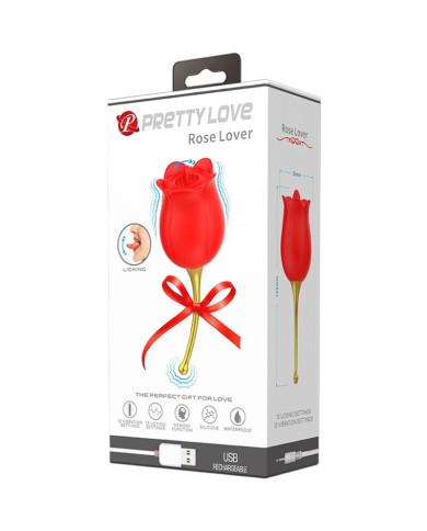 PRETTY LOVE - ROSE LOVER STIMULATEUR DE CLITORIS ROSE 12 VIBRATIONS ROUGE